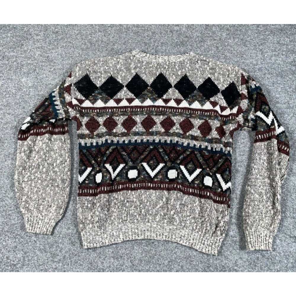 Vintage VTG 80s Geometric Pattern Sweater Adult S… - image 2