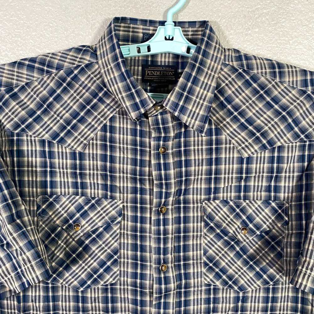 Pendleton Pendleton Shirt Mens XL Blue Pearl Snap… - image 2