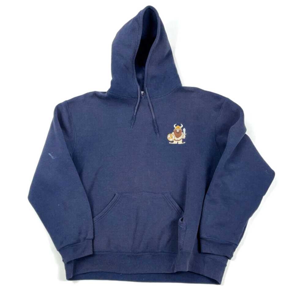 Soffe Color Faded Blue Embroidered Viking Hoodie … - image 1