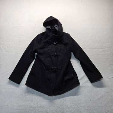 Merona NWT Merona Black Trench Coat Jacket Hooded… - image 1
