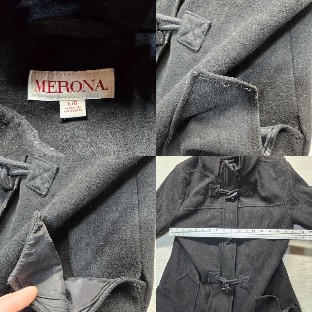 Merona NWT Merona Black Trench Coat Jacket Hooded… - image 4
