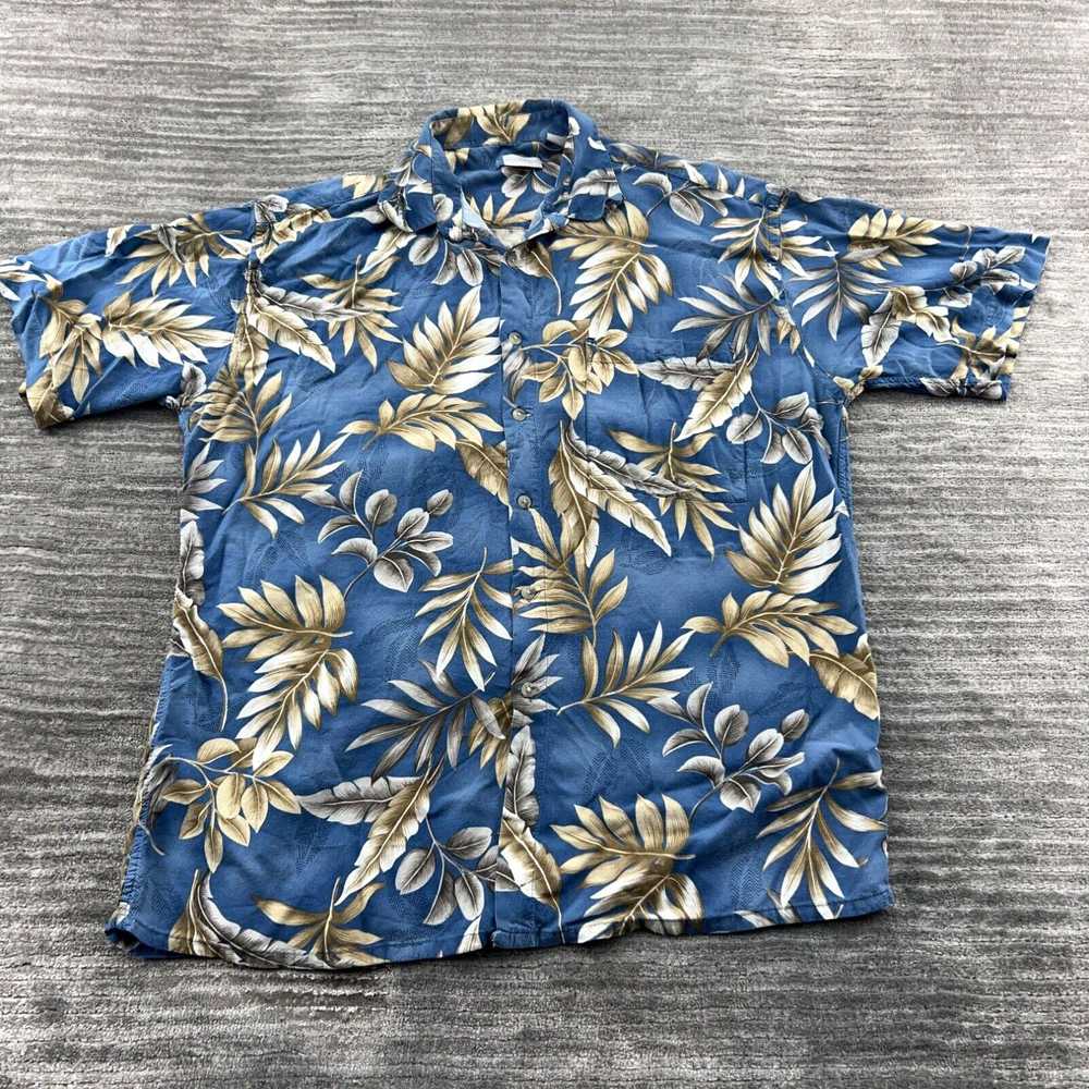 Vintage Hawaiian Shirt Sz L Men Half Moon Bay Flo… - image 1
