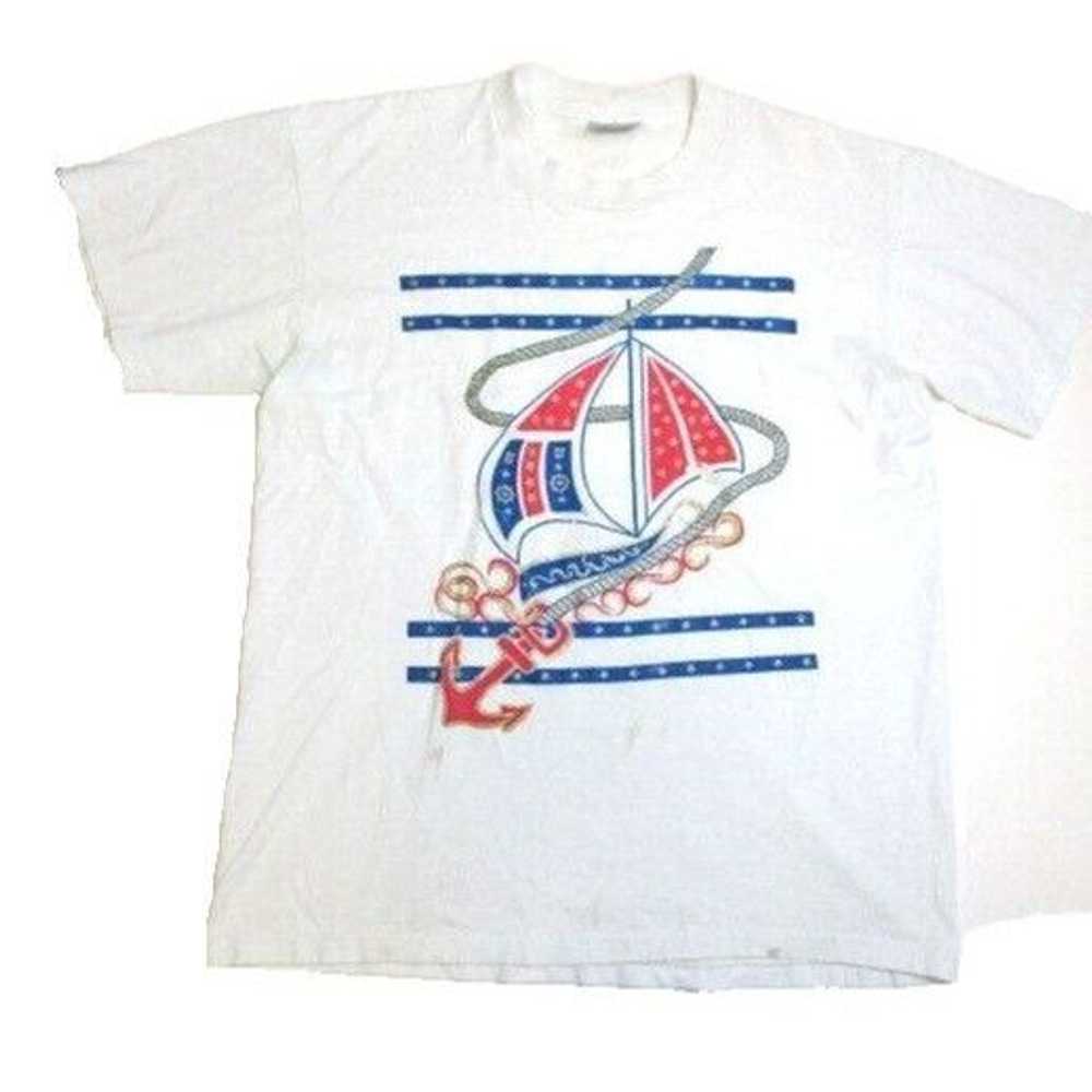 Other Vintage 80s Oneita Shirt Adult Large Marine… - image 1