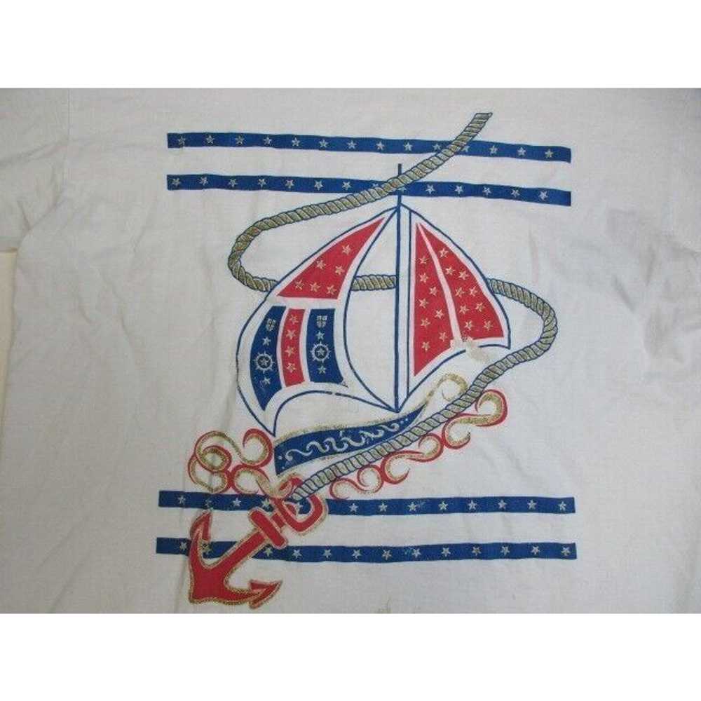 Other Vintage 80s Oneita Shirt Adult Large Marine… - image 4