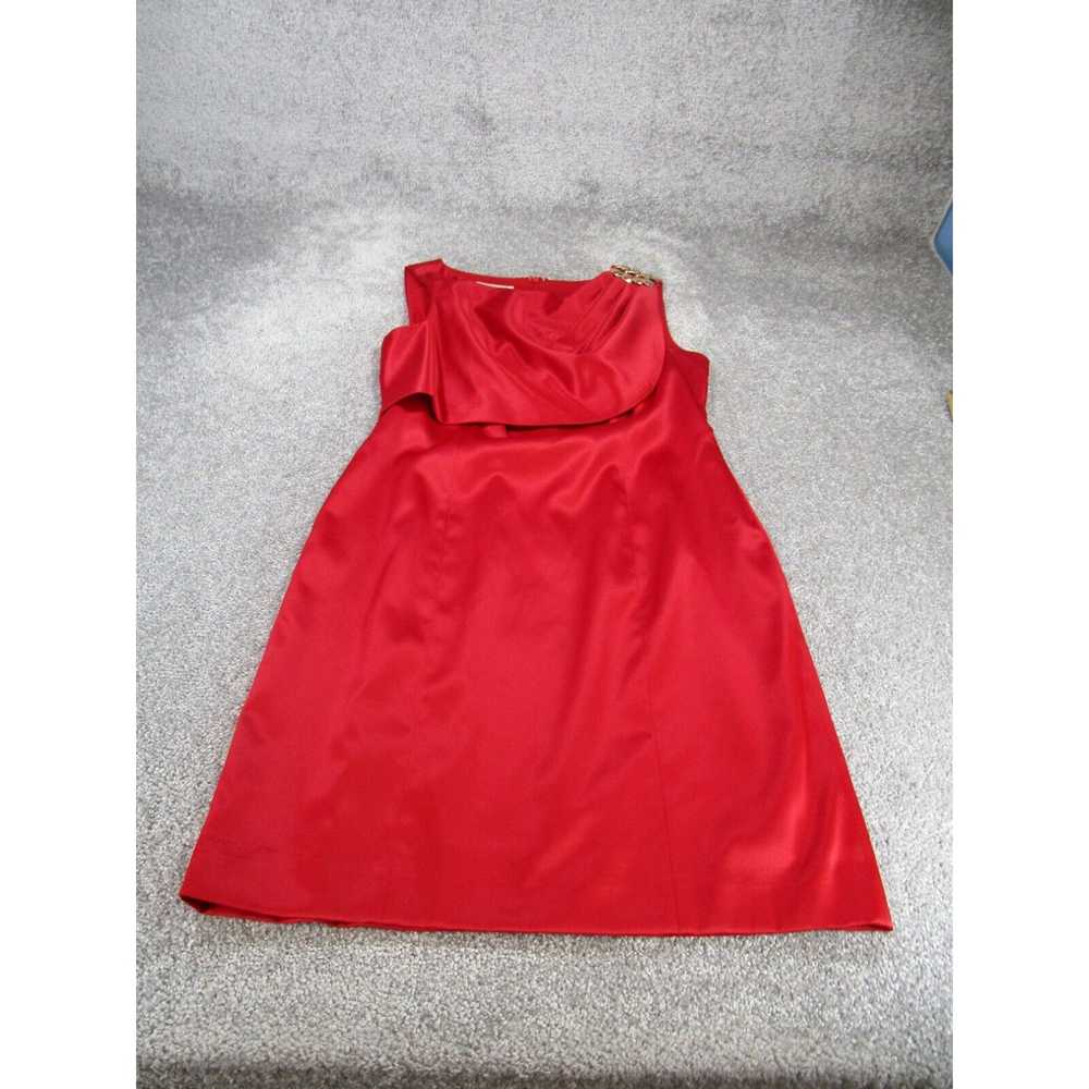 Vintage Kay Unger Bodycon Dress Womens 12 Red Sle… - image 1