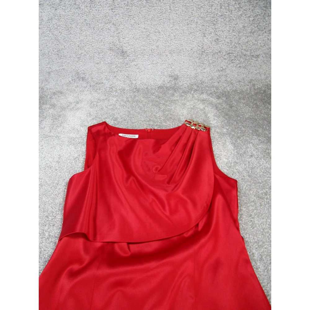 Vintage Kay Unger Bodycon Dress Womens 12 Red Sle… - image 2