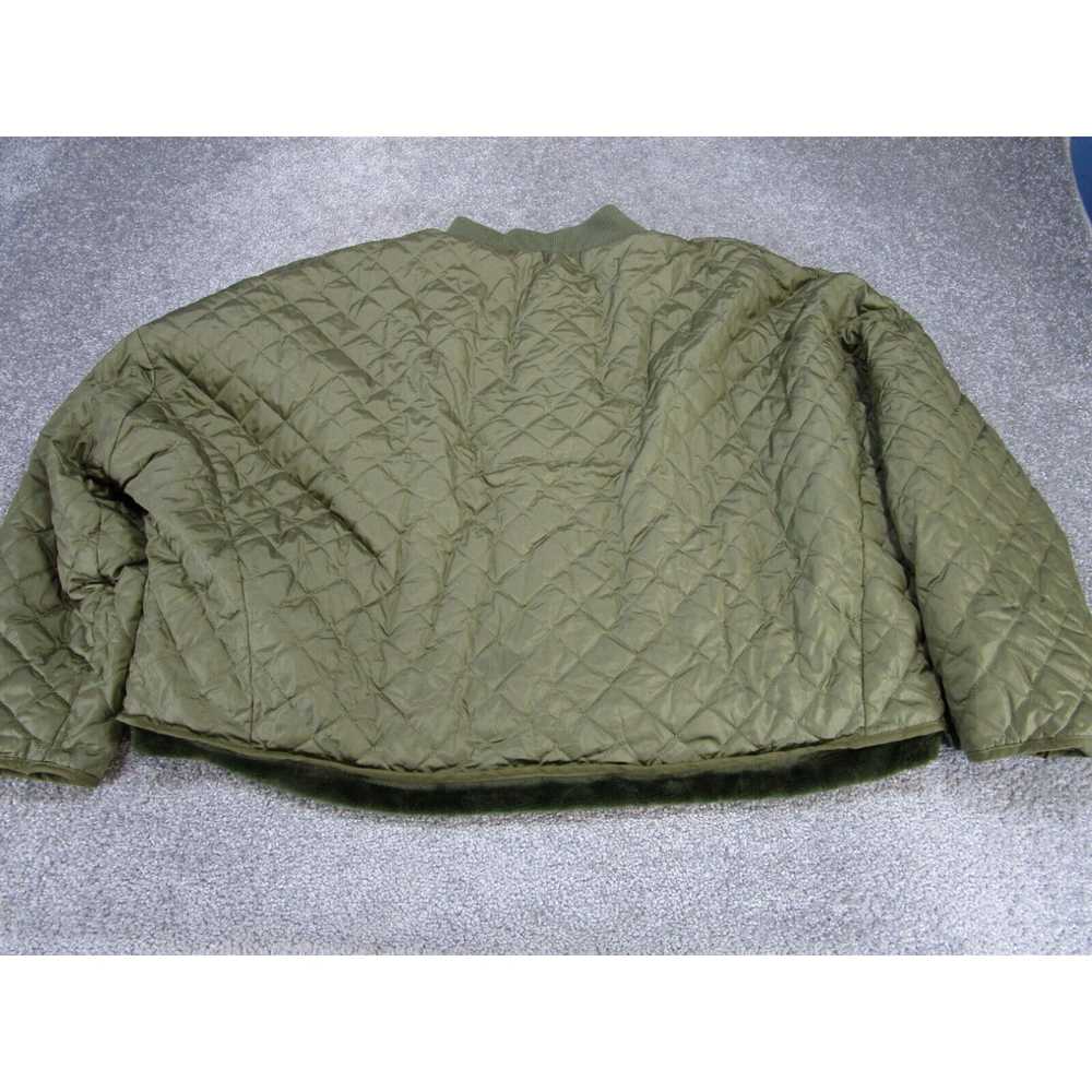 Vintage Nsf Jacket Womens Xl Mo Green Quilted Fau… - image 3