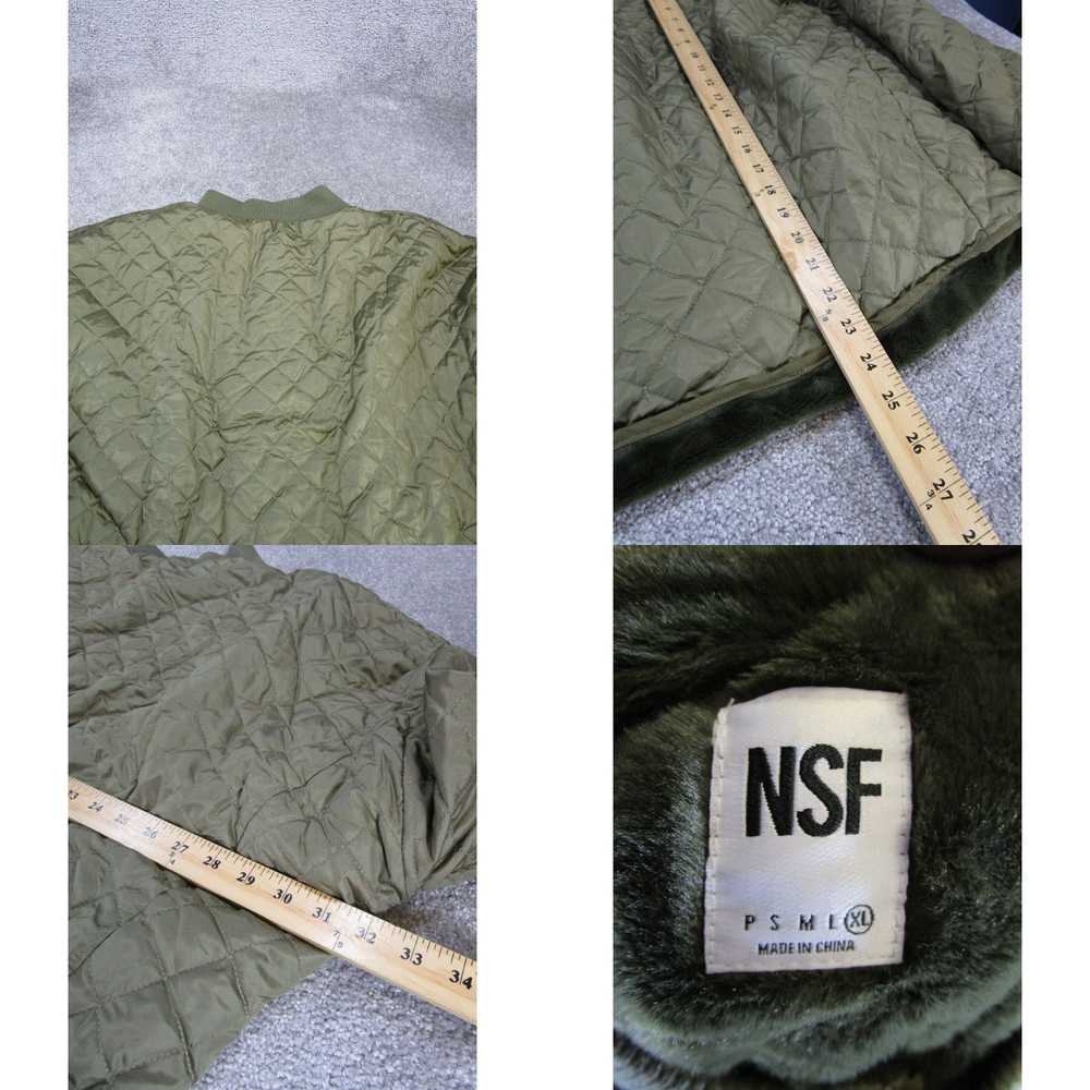 Vintage Nsf Jacket Womens Xl Mo Green Quilted Fau… - image 4