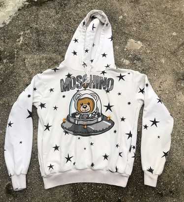 Moschino white shops space Bear hoodie