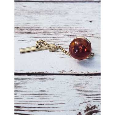 Other Vintage Tie Tack - Amber Tone Ball