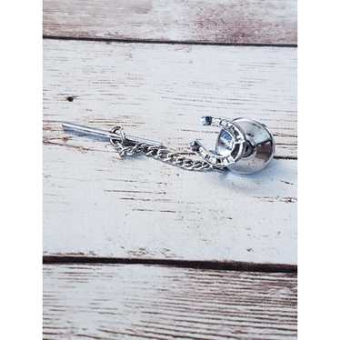 Other Vintage Tie Tack - Silver Tone Horse Shoe - image 1