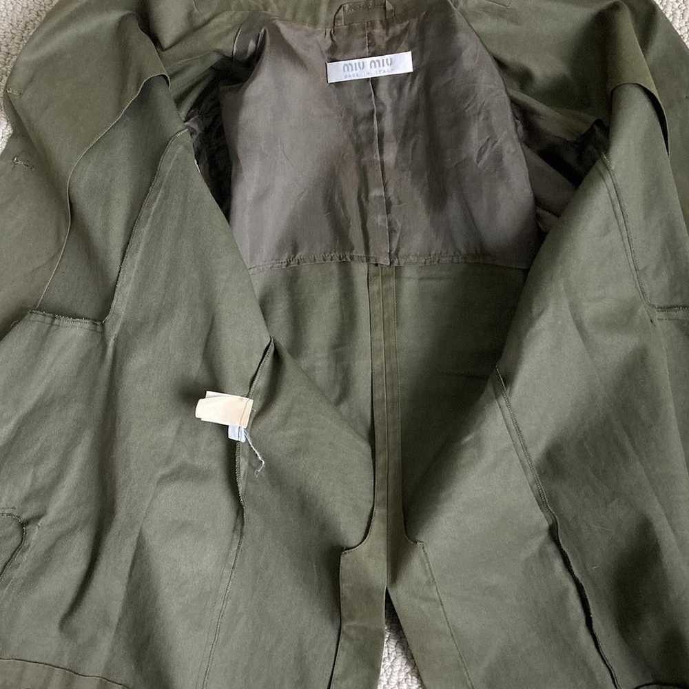 Miu Miu miu miu 90s y2k khaki army green blazer - image 4