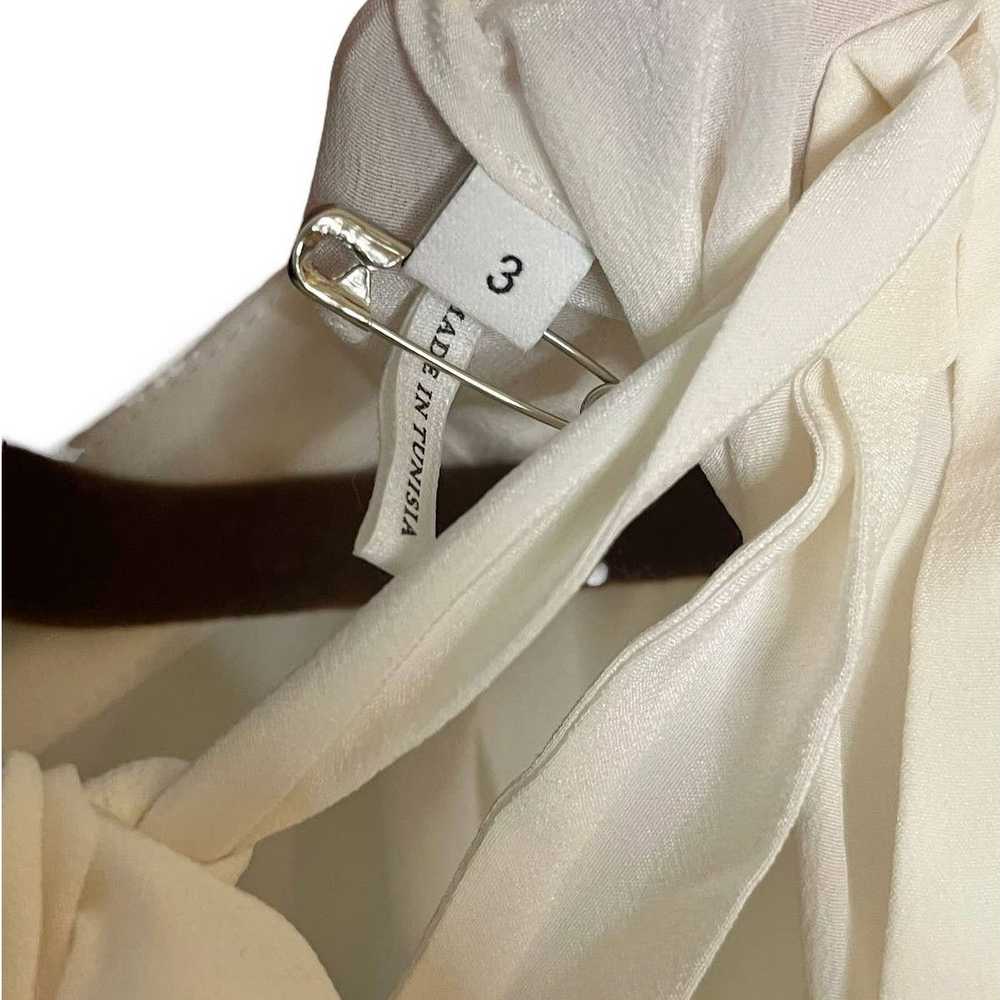 Sandro Sandro Cleo Lace-Up Sheer White Silk Blous… - image 5