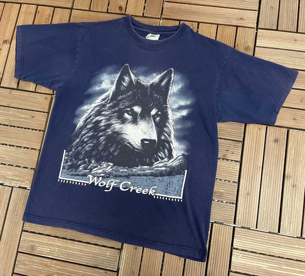 Vintage Wolf Creek Vintage Scenic Blue T-Shirt Tee - image 3