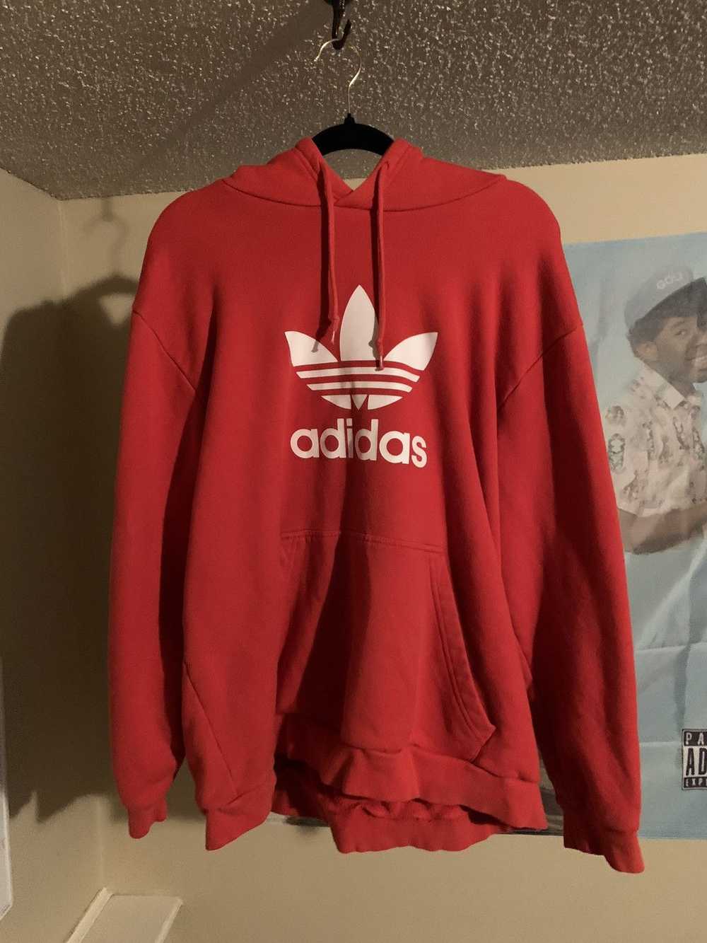 Adidas Adidas Red old school logo hoodie - image 1