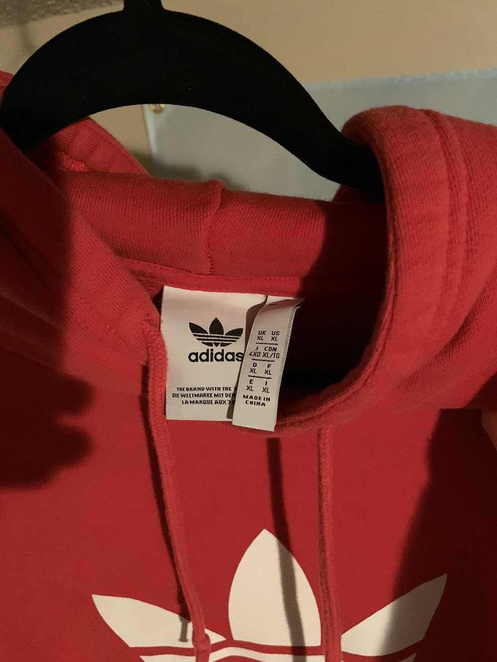 Adidas Adidas Red old school logo hoodie - image 2