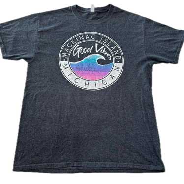 Jerzees Mackinac Island Michigan Gray T Shirt