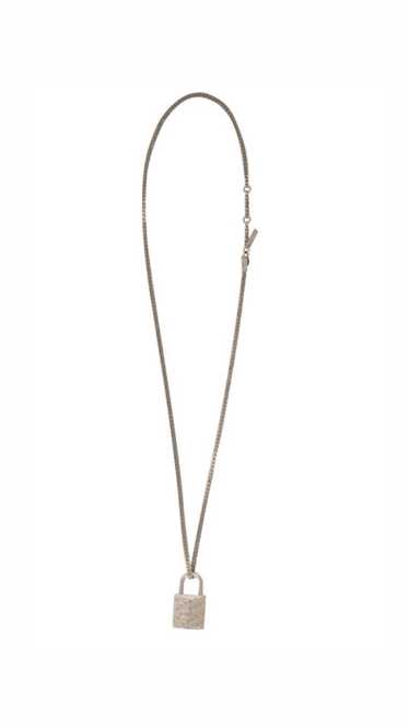 Dior CD Logo Lock Chain Link Necklace Silver Obliq