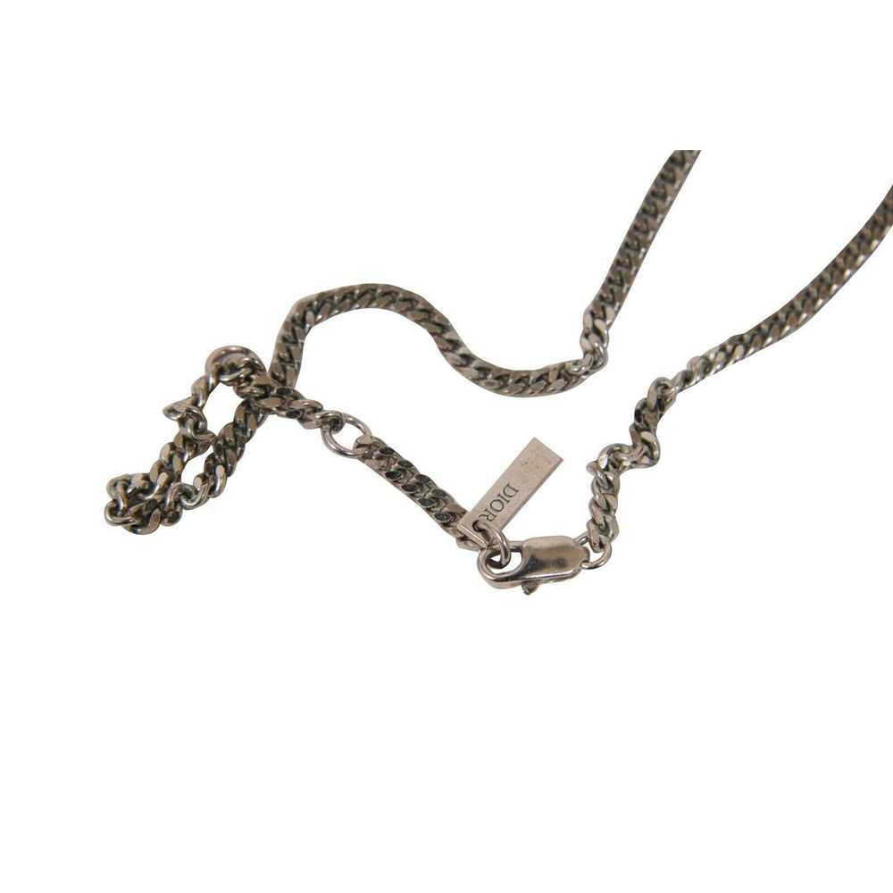 Dior CD Logo Lock Chain Link Necklace Silver Obli… - image 5