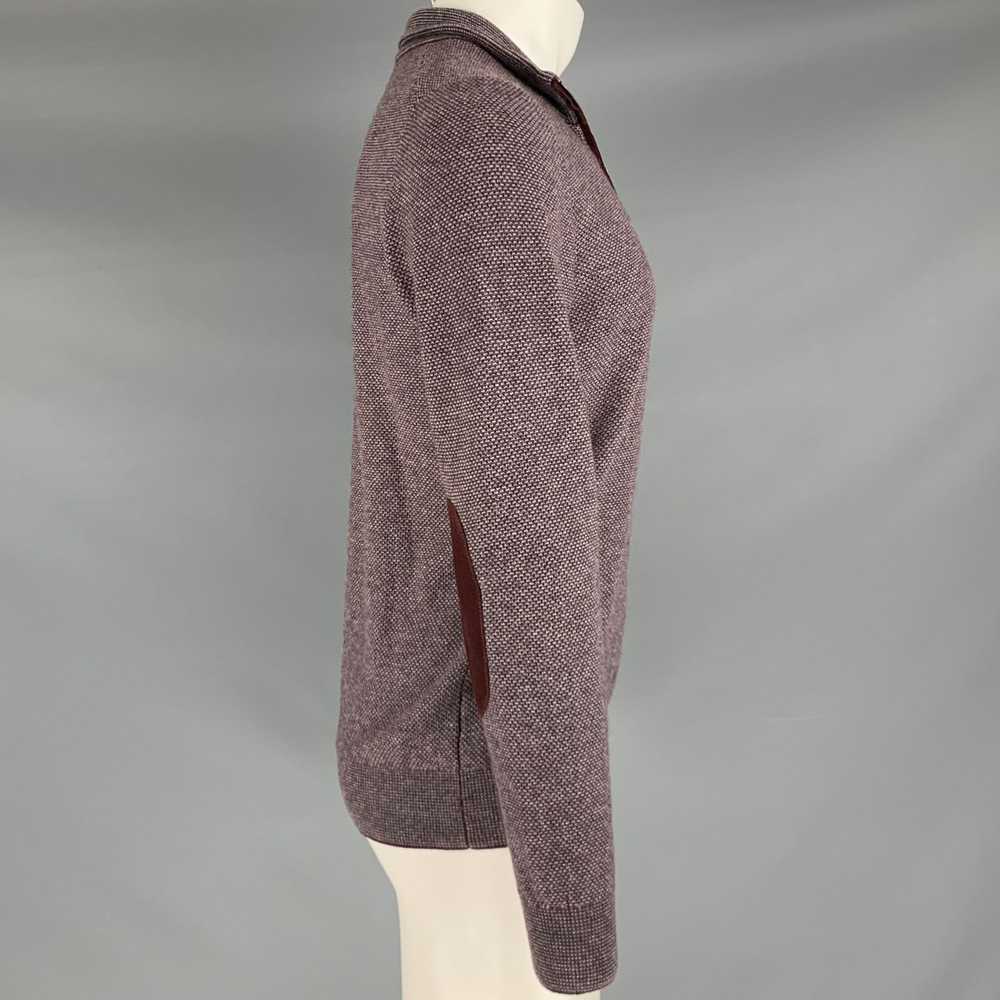 Luciano Barbera Burgundy Grey Knit Cashmere Elbow… - image 2