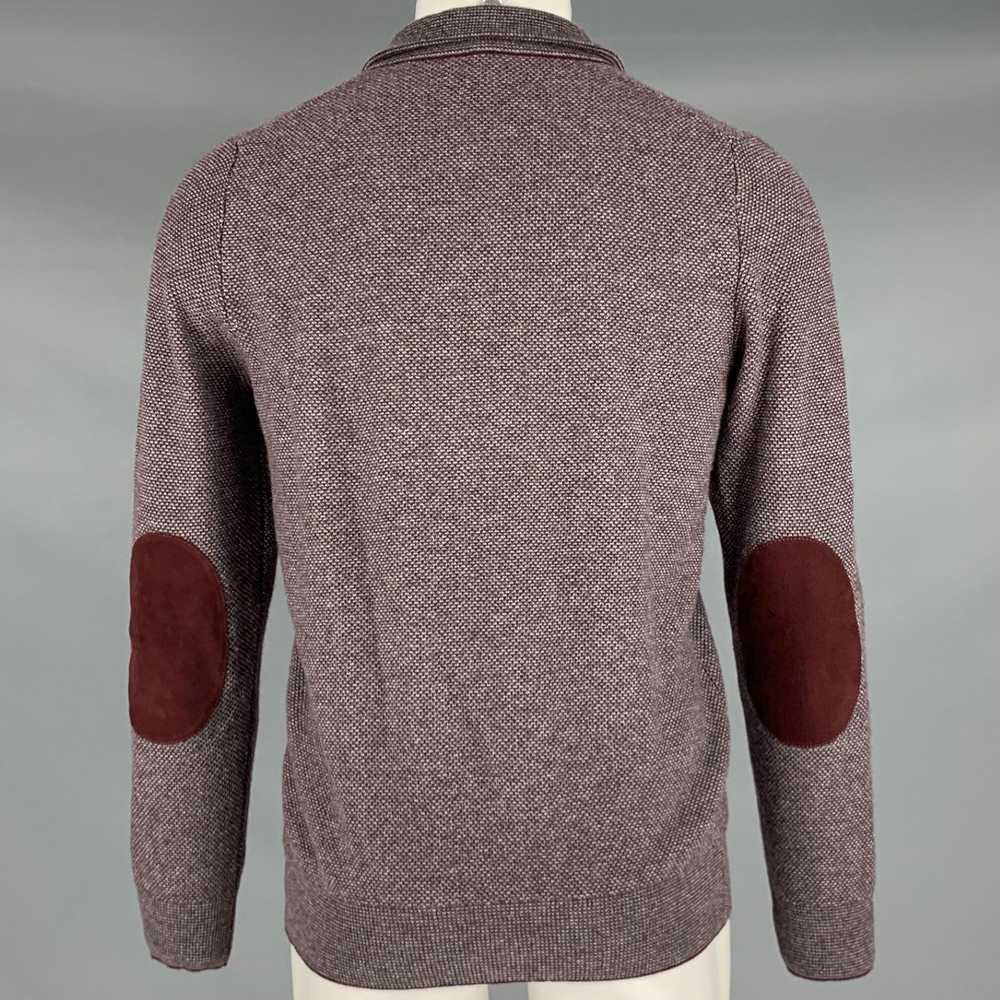 Luciano Barbera Burgundy Grey Knit Cashmere Elbow… - image 3