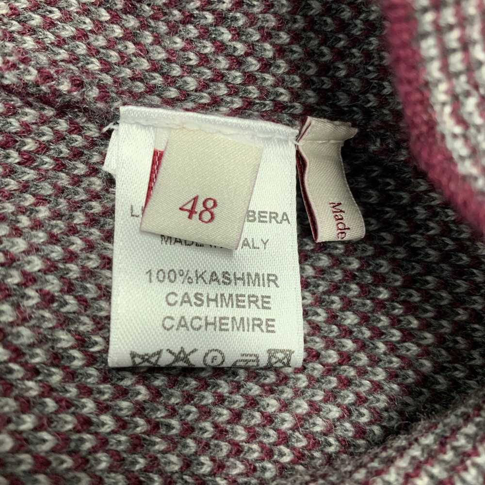 Luciano Barbera Burgundy Grey Knit Cashmere Elbow… - image 5