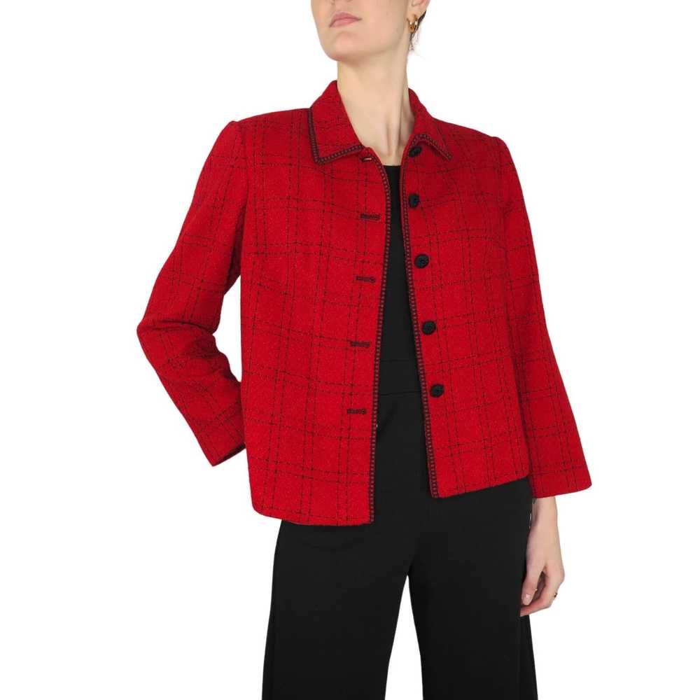 Vintage Talbots Vintage Red Tweed Plaid Jacket La… - image 1