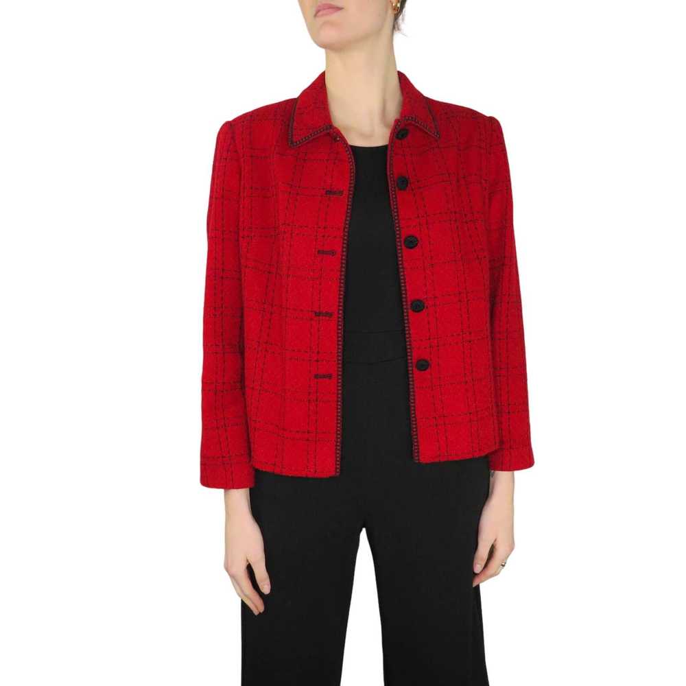 Vintage Talbots Vintage Red Tweed Plaid Jacket La… - image 2