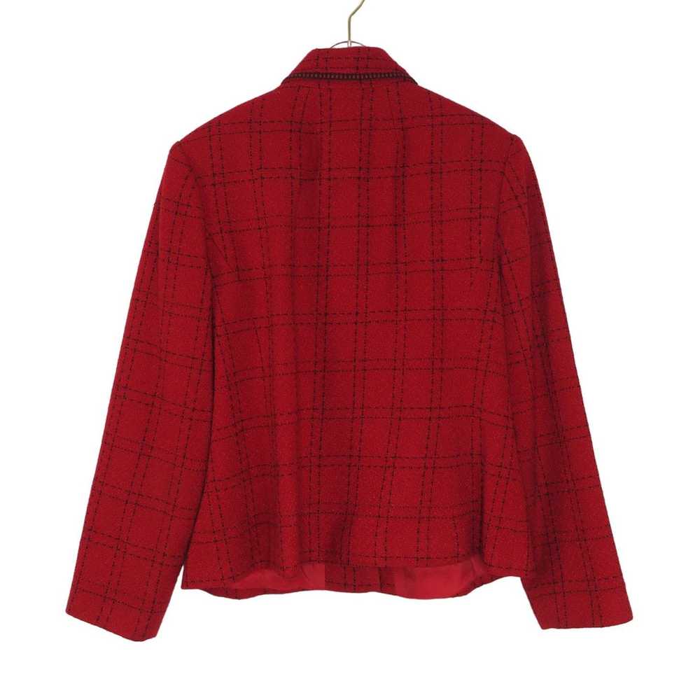 Vintage Talbots Vintage Red Tweed Plaid Jacket La… - image 4