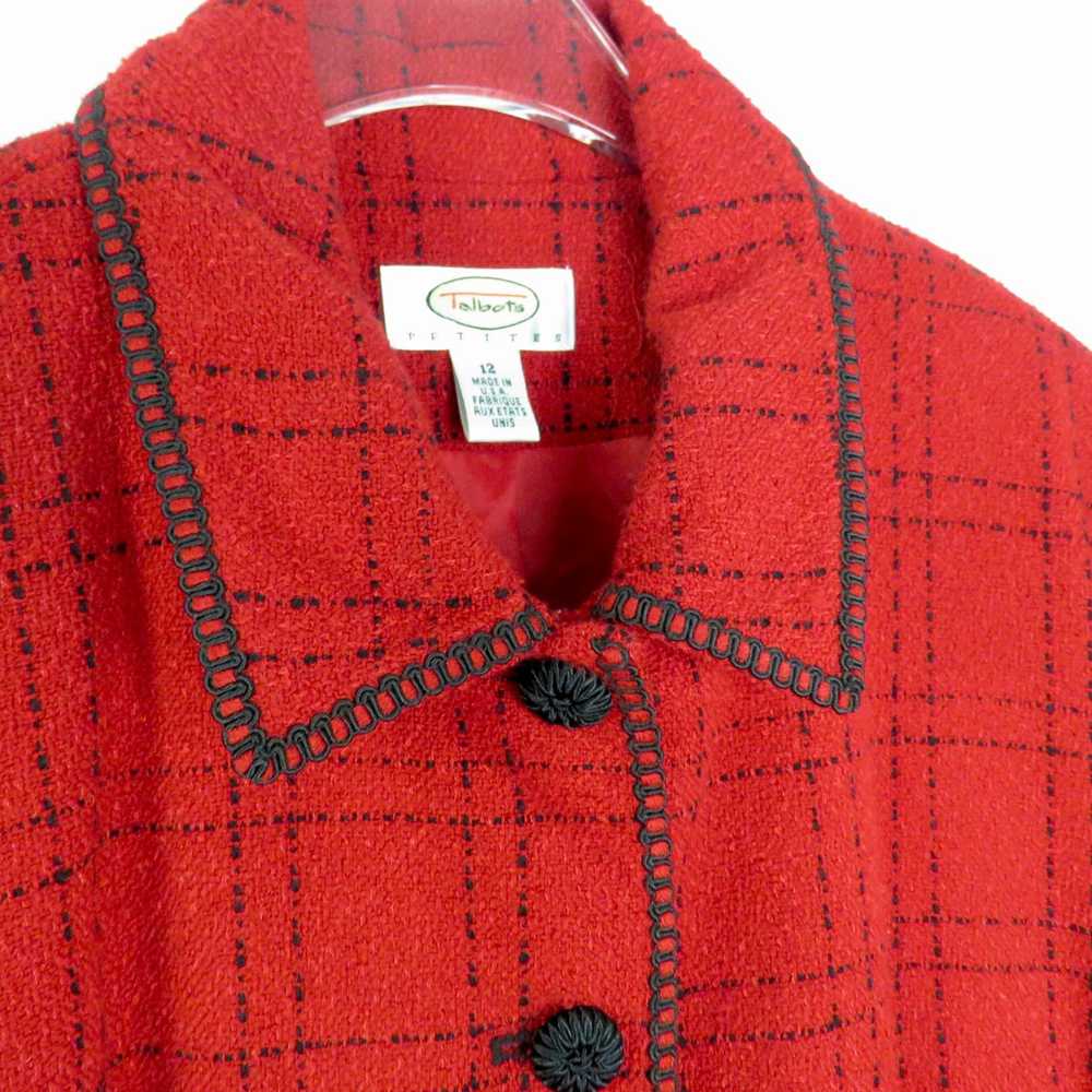 Vintage Talbots Vintage Red Tweed Plaid Jacket La… - image 5