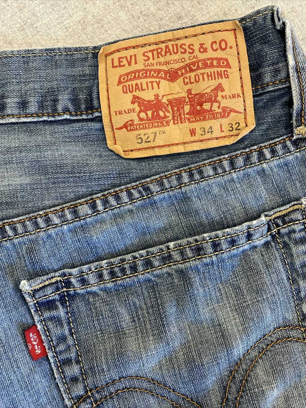 Levi's Levis 527 Jeans Mens 34x32 Blue Low Bootcu… - image 6