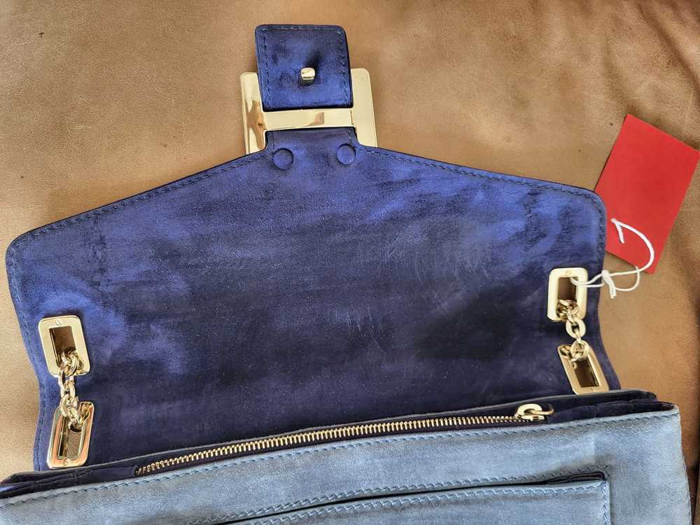 Roger Vivier Metro Suede Shoulder Bag with Chain … - image 4