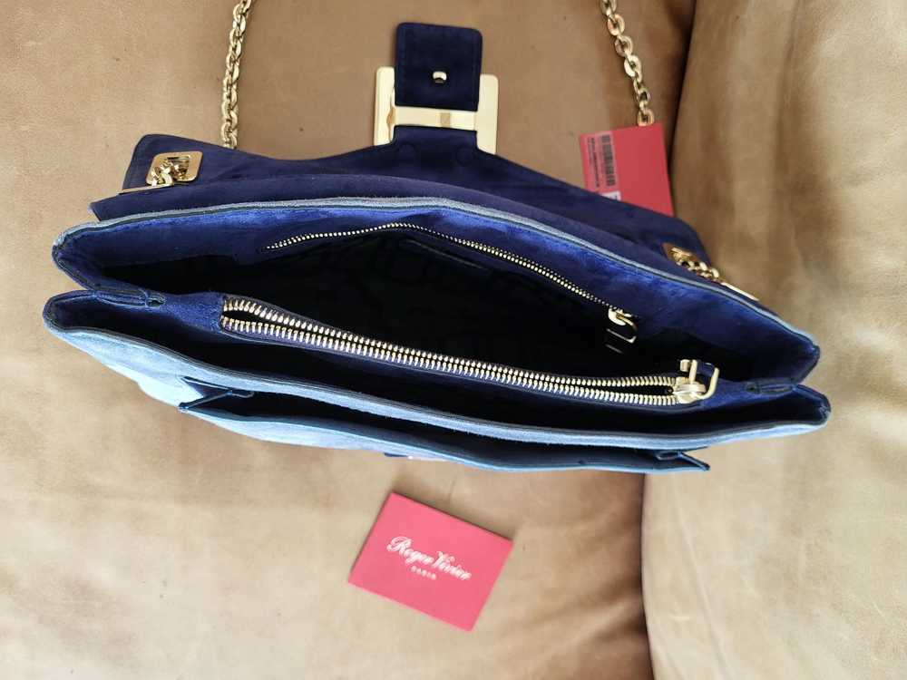Roger Vivier Metro Suede Shoulder Bag with Chain … - image 6