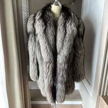 Mink Fur Coat Saga Fox Women's Silver Fox Fur Coat
