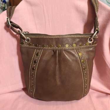 Vintage FOSSIL Leather Shoulder Bag - image 1