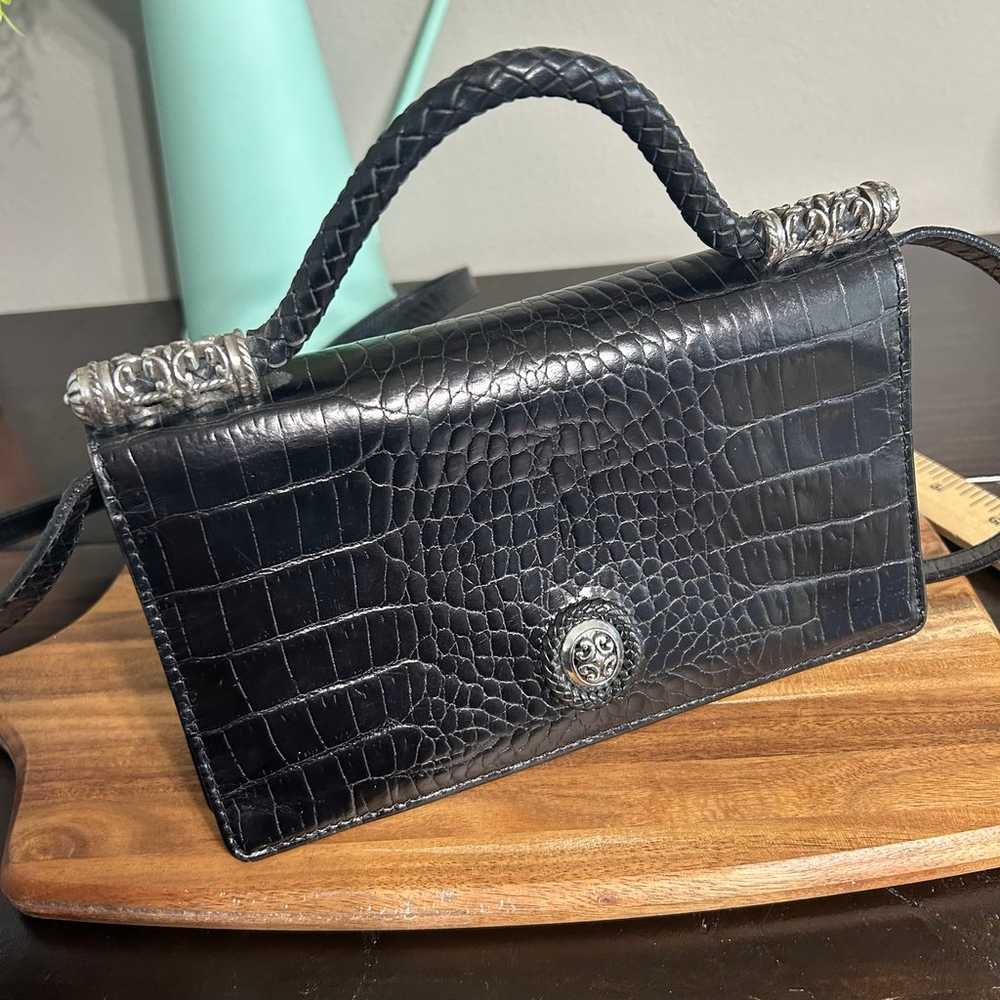 Brighton Leather Crocodile Bag Clutch - image 12