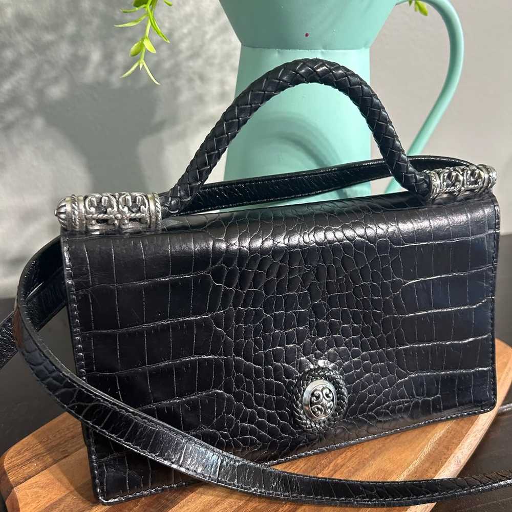 Brighton Leather Crocodile Bag Clutch - image 2