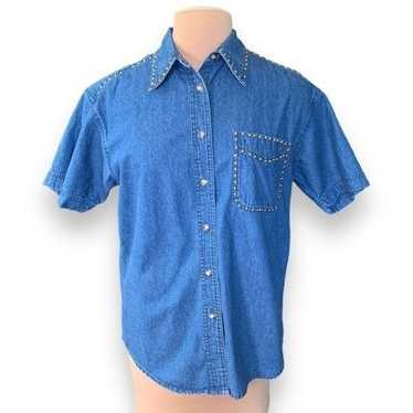 Vintage Sunbelt Denim Shirt Medium Wash Chambray … - image 1