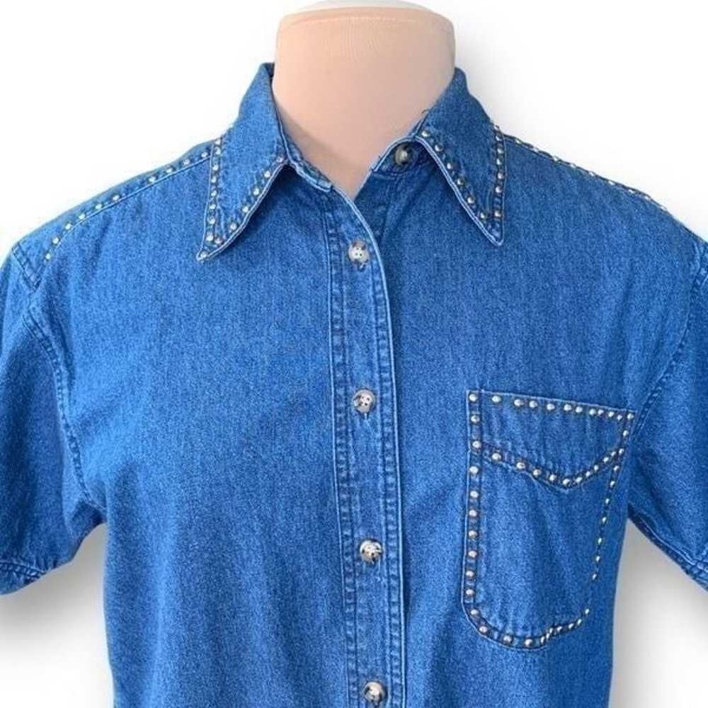 Vintage Sunbelt Denim Shirt Medium Wash Chambray … - image 2