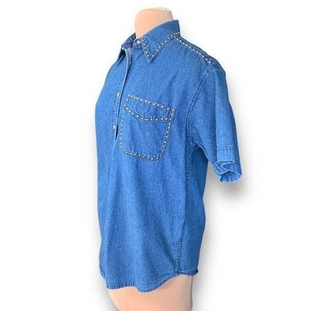 Vintage Sunbelt Denim Shirt Medium Wash Chambray … - image 4