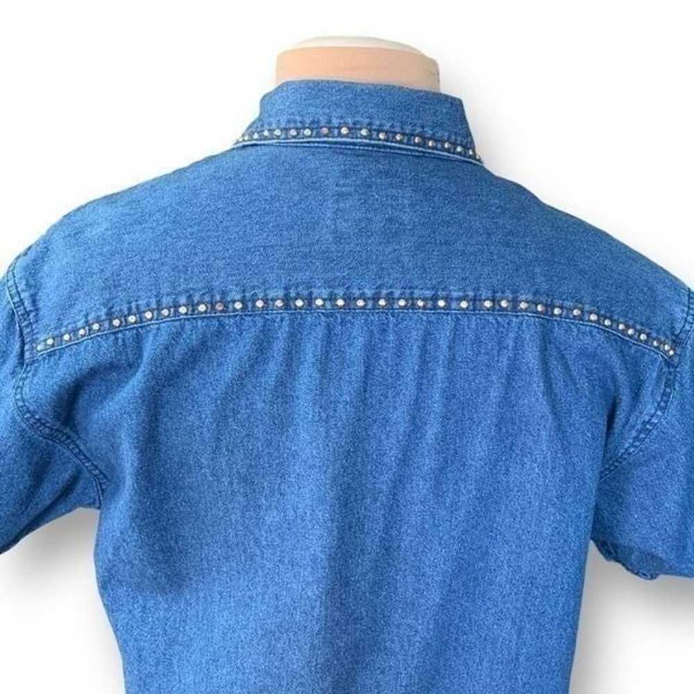 Vintage Sunbelt Denim Shirt Medium Wash Chambray … - image 6