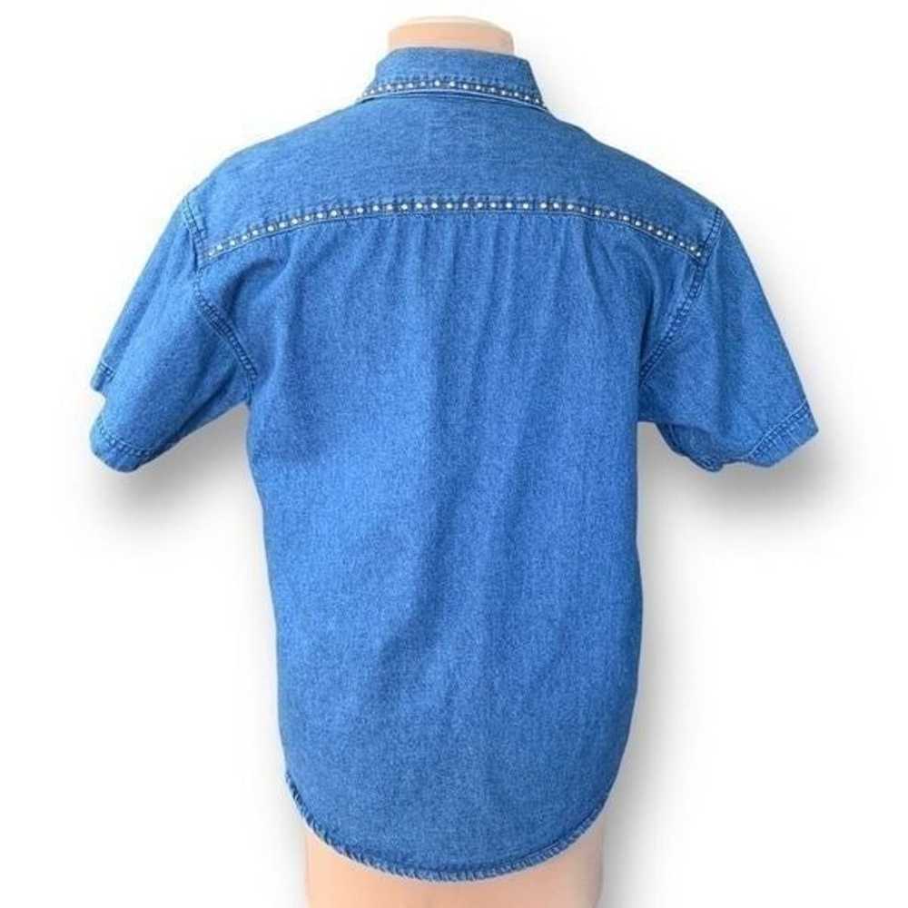 Vintage Sunbelt Denim Shirt Medium Wash Chambray … - image 7