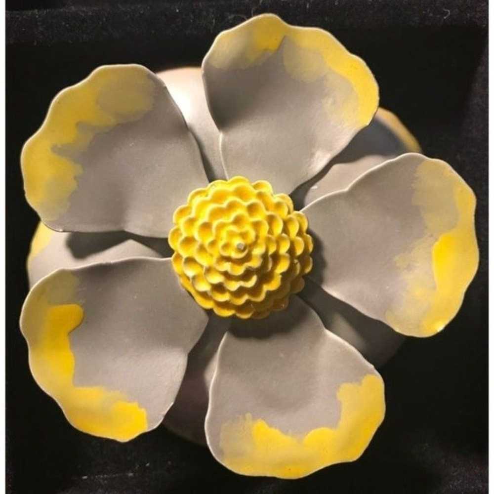 Vintage, Handcrafted Enamel Flower Pin - image 1