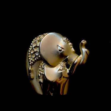 Vintage AJC Mother and Baby Elephant Gold Pin - EU