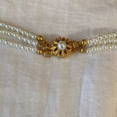Vintage Made in Korea Triple Strands Faux Pearls N