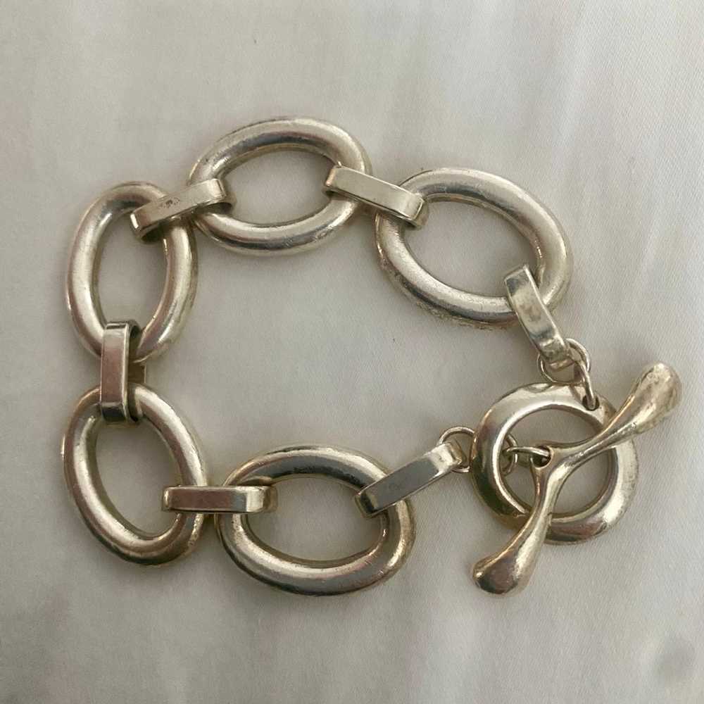 Vintage Stirling Silver Link Bracelet - image 1