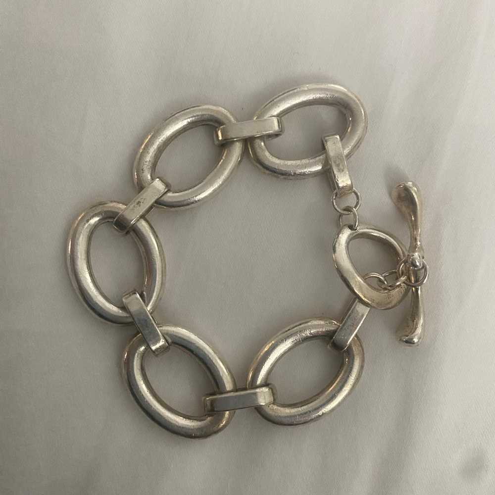 Vintage Stirling Silver Link Bracelet - image 2