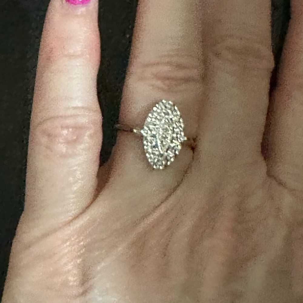 10 K white Gold size 6 vintage diamond ring - image 7