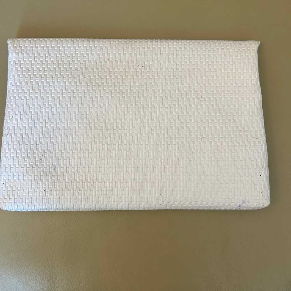 Vintage Clutch White with basket weave pattern - image 2