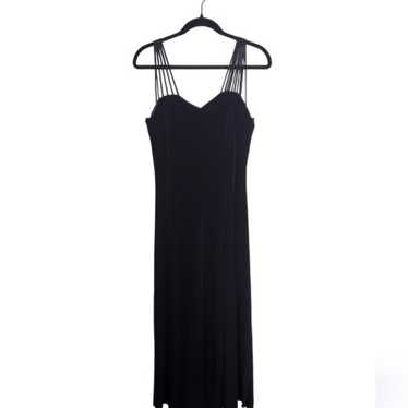 Vintage Black Formal Velvet Dress Size 8 - image 1
